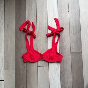 Beach Riot Red Tie-Shoulder Bikini Top